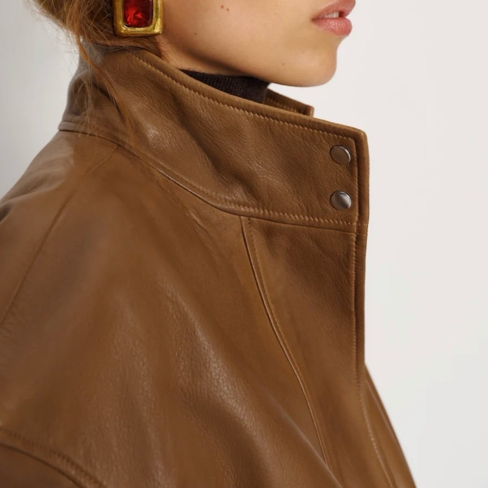 NEW NWT Reformation Veda Harrison Leather Oversized Bomber